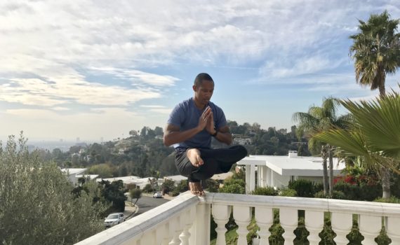 Amir yoga pose with amazing sky